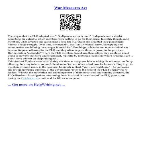 War Measures Act PDF