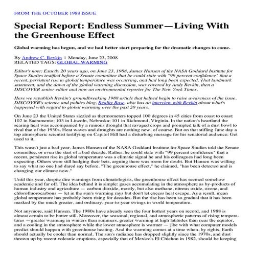 From the Archives: 1988 Global Warming Cover Story