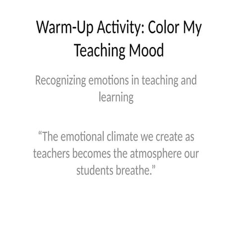 choose a color warm up activity for seminars | PPTX