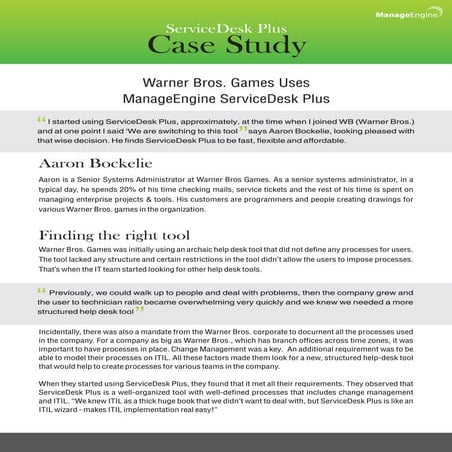 Case Study from Warner bros