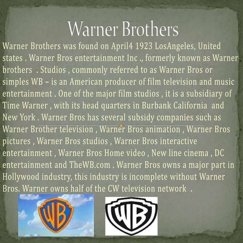 Warner brothers | PPTX