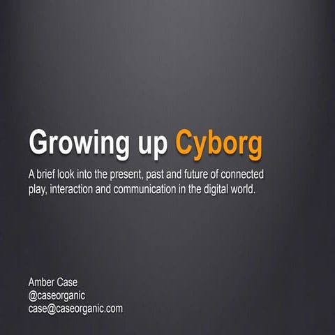 Speech at Warner Brothers - Growing up Cyborg