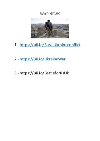 WAR NEWS 