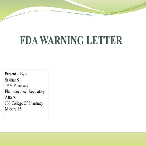 FDA Warning letter