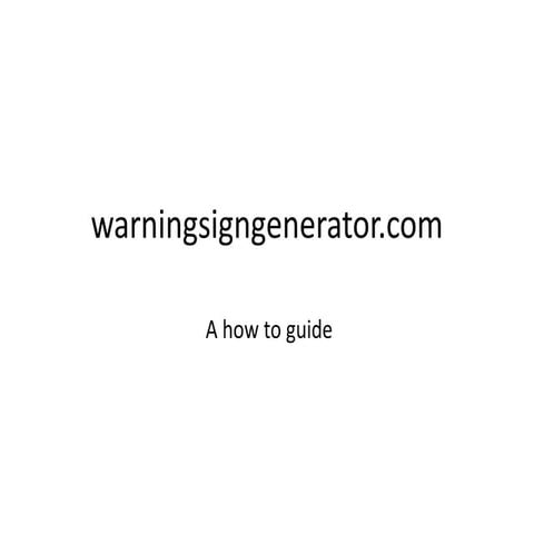 Web warning sign generator | PPTX