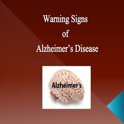 Warning Signs of Alzheimer’s disease