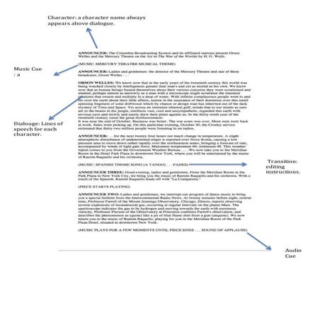 War of the world script structure | DOCX