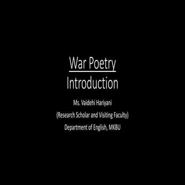 War Poetry