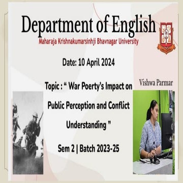“ War Poetry’s Impact on Public Perception and Conflict Understanding ”