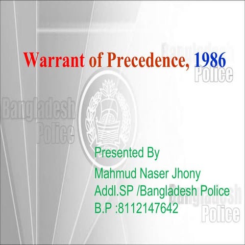 Warrant of precedence, 1986