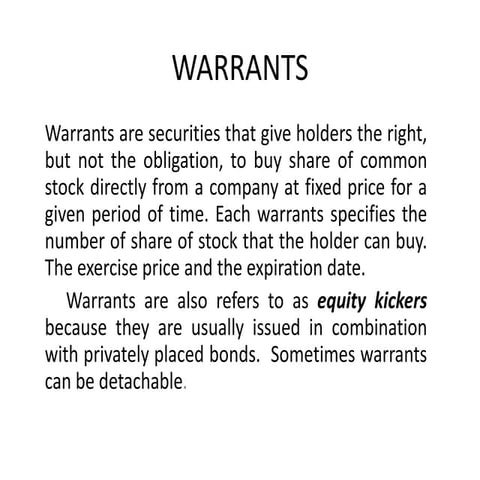 Warrants (1)
