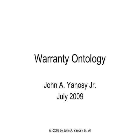 Warranty Ontology