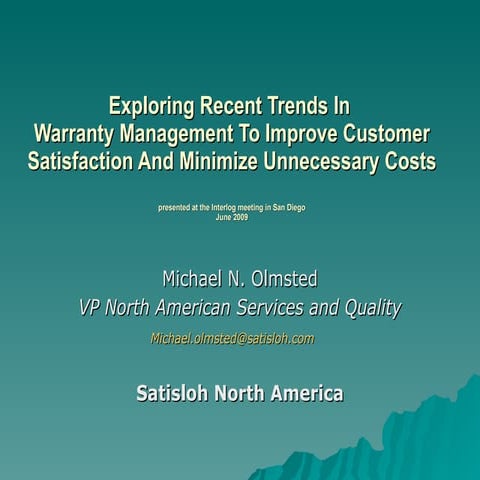 Warranty Presentation At Interlog June 2009