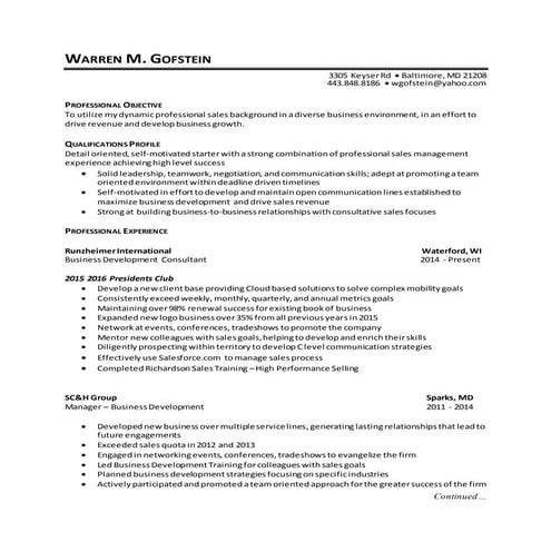 Warren Gofsteins Resume | DOCX