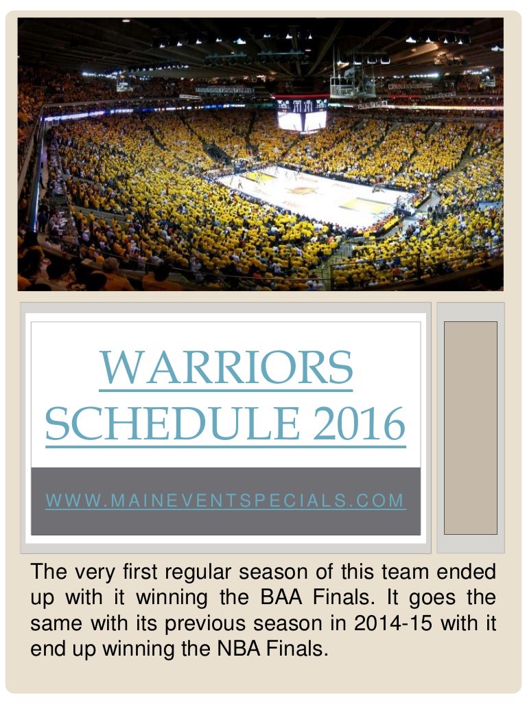 Warriors Schedule / Nba Champion Golden State Warriors