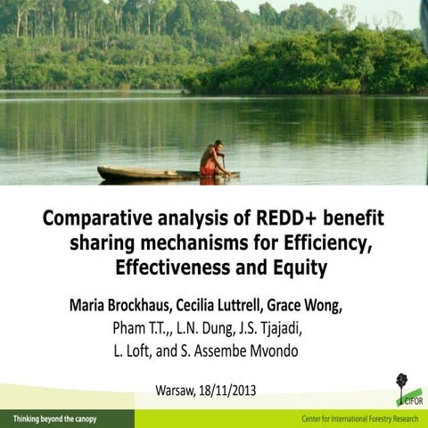 Comparative analysis of REDD+ benefit sharing mechanisms for Efficiency, Effe...