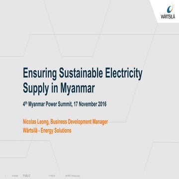 Wärtsilä: Ensuring sustainable electricity supply in Myanmar 