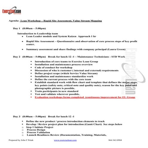 Warwick Lean  Agenda Aug Wk1  July 12 2010