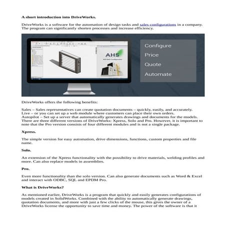 Drive works sales presentation | PPTX