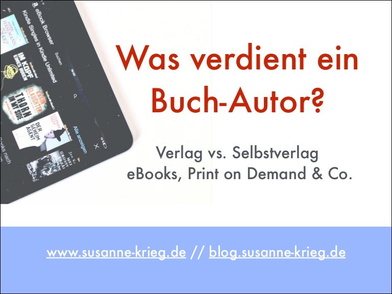 Was Verdient Ein Buchautor Ebook Verlag Susanne Krieg