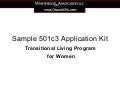Sample 501c3 Application Kit for Church with Child Day Care