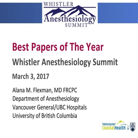 Best Anesthesiology Papers of the Year | PPT