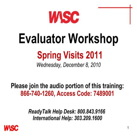 Wasc evaluator training webinar spring 2011