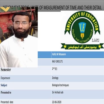 measurement of time and their detail