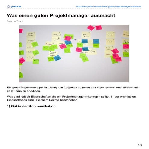 Was einen guten Projektmanager ausmacht
