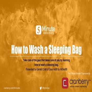 How to Wash a Sleeping Bag