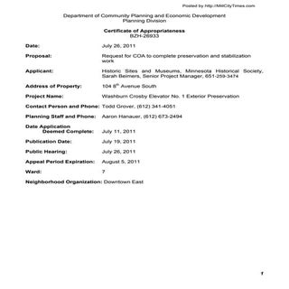 Washburn Crosby Elevator 1 Preserva...