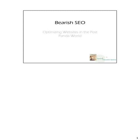 Bearish SEO: Defining the User Experience for Google’s Panda Search Landscape