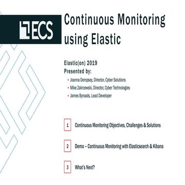 ECS: Delivering Better Cyber Intelligence and Compliance