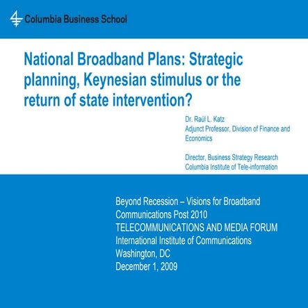 National broadband Plans - Maximizing Economic Impact | PDF