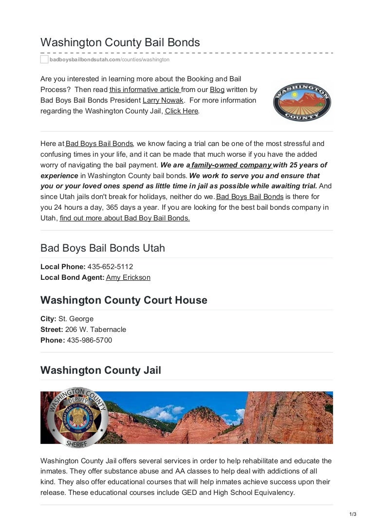 Washington County Bail Bonds