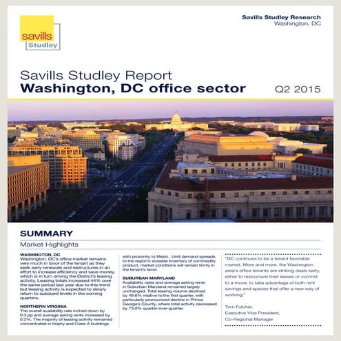 Q2 2015 Washington, DC office sector report