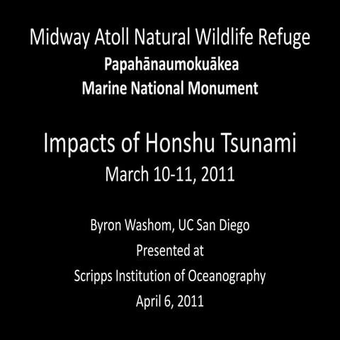 Midway atoll tsunami arrival time