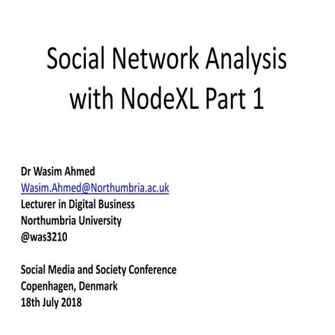 Social Network Analysis with NodeXL Part 1