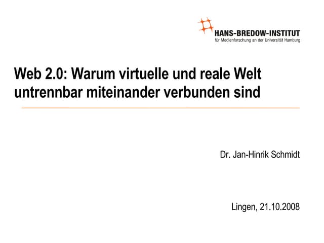 Web 2.0: Warum virtuelle und reale ...