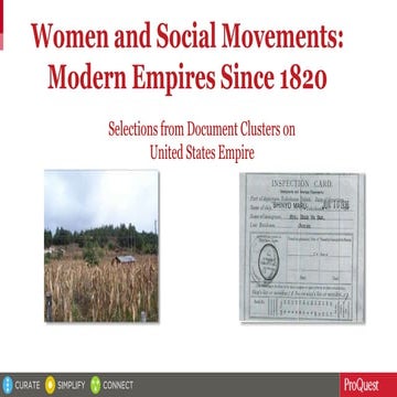 Women and Social Movements: Modern Empires Since 1820 - Selections from Docum...