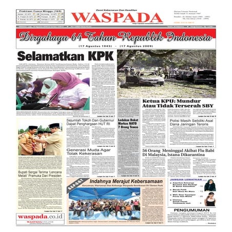 Waspada Nasional 16 Agustus 2009