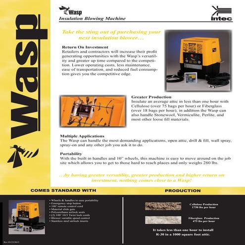 Wasp Insulation Blower Sales Brochure | PDF
