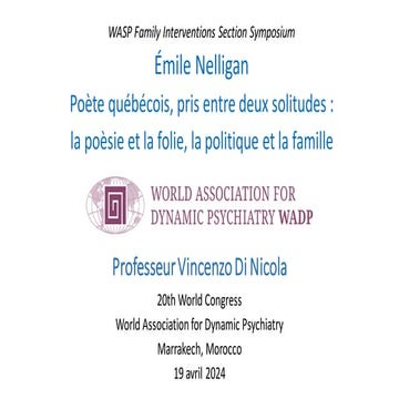 Émile Nelligan - poète québécois, pris entre deux solitudes : la poèsie et la folie, la politique et la famille