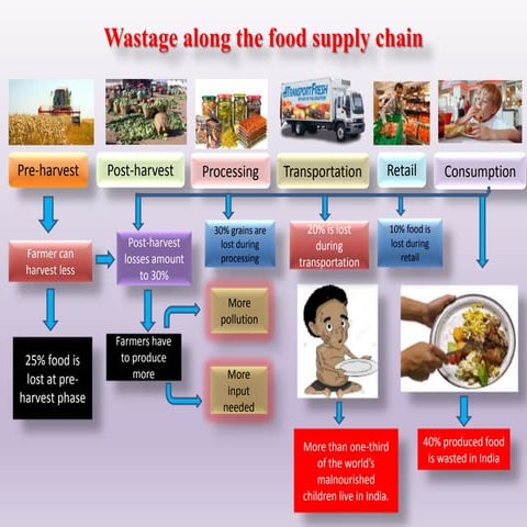 Wastage along the food supply chain
