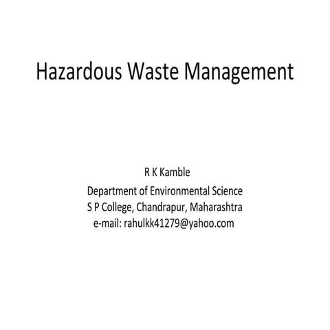 Hazardous waste management 