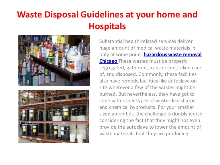 Waste disposal guidelines at your home and hospitals