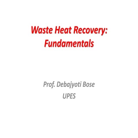 Waste heat recovery