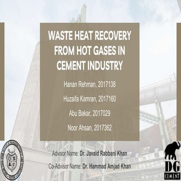 Waste heat recovery from hot gasses in cement industry