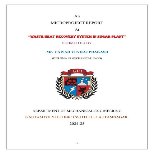 waste heat recovery DOUCNMENTS FILES IN DIPLOMA POJRCT