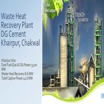 Waste Heat Recovery Power Plant - WHRPP Kalina Based Cycle.